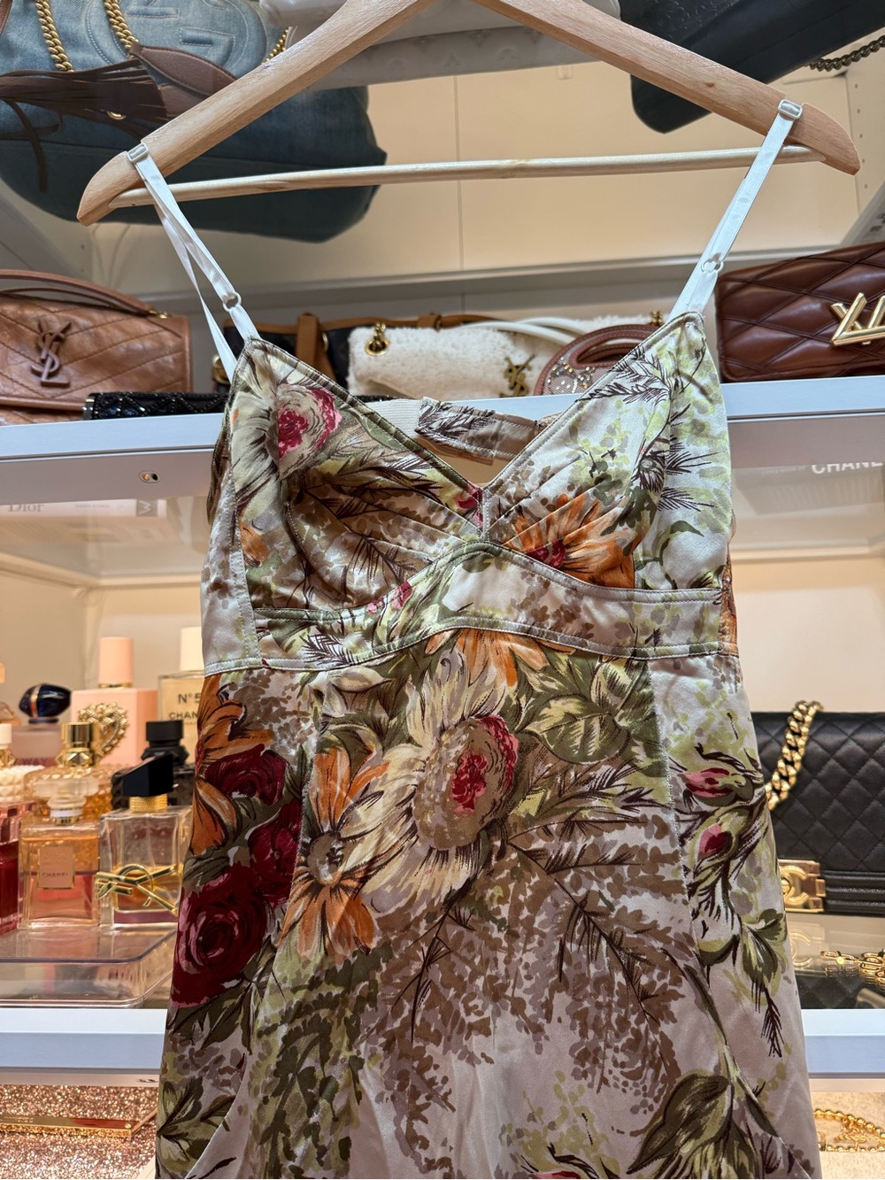 Vintage Dolce & Gabbana 100% Silk Floral Slip Dress IT42 US6 Made in Italy Y2K - Picture 9 of 12